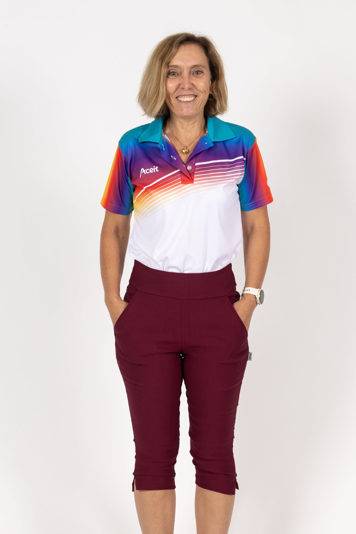 Aceit Ladies Bowls Stretch 3/4 Trouser - LS34200AU | Offical Bowls Australia Licenced
