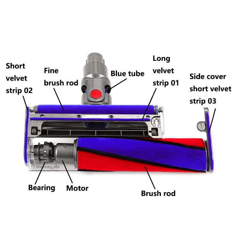 Soft Roller Head for Dyson V6-v11 Motor Bearing Vacuum Cleaner Parts