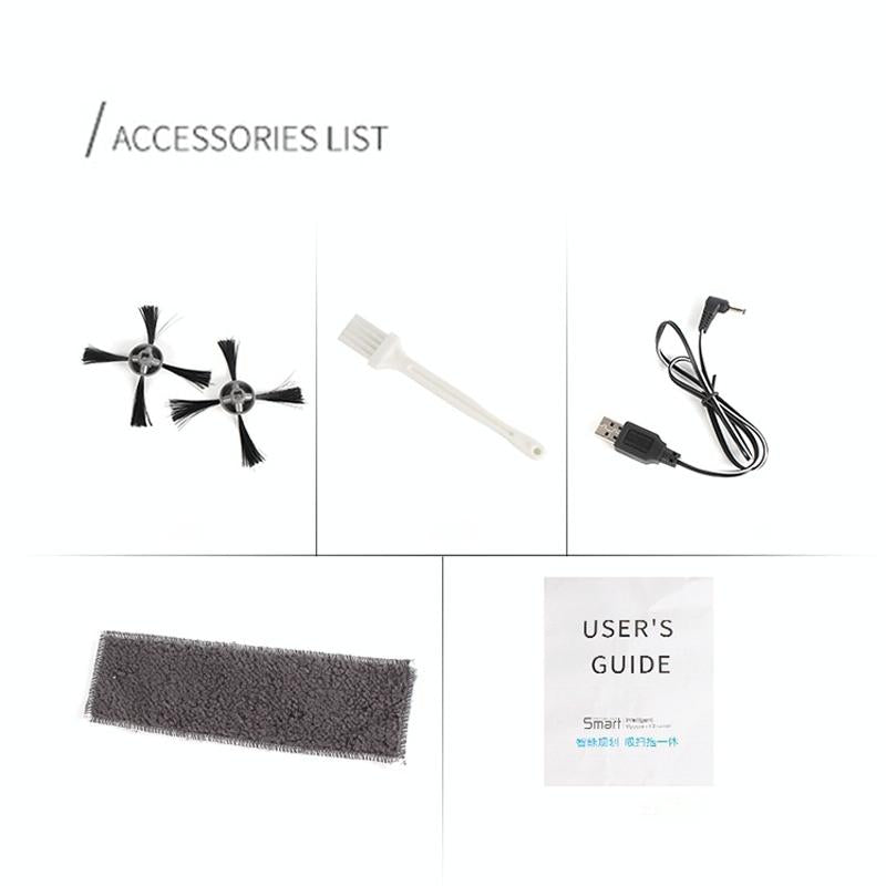 3-in-1 Smart Vacuum Cleaner Robot - Rechargeable Multifunctional Dry / Wet - Black