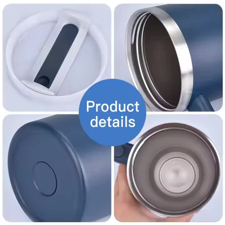 Blue 40oz Stainless Steel Tumbler with Handle & Straw - Large Capacity Insulated Travel Mug