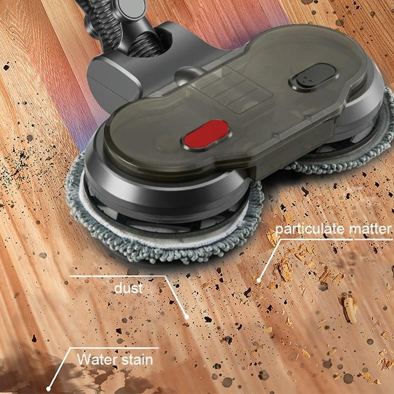 Electric Wet Dry Mopping Head with Water Tank for Dyson V15 - 6pcs Rag