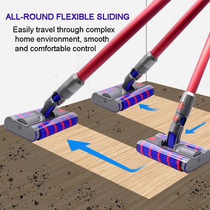 Double Roller Soft Velvet Floor Brush with Led for Dyson Vacs