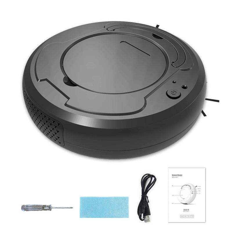 Smart 3-in-1 Robot Vacuum with Wet / Dry Mopping - Rechargeable & Auto Cleaning - Black - White