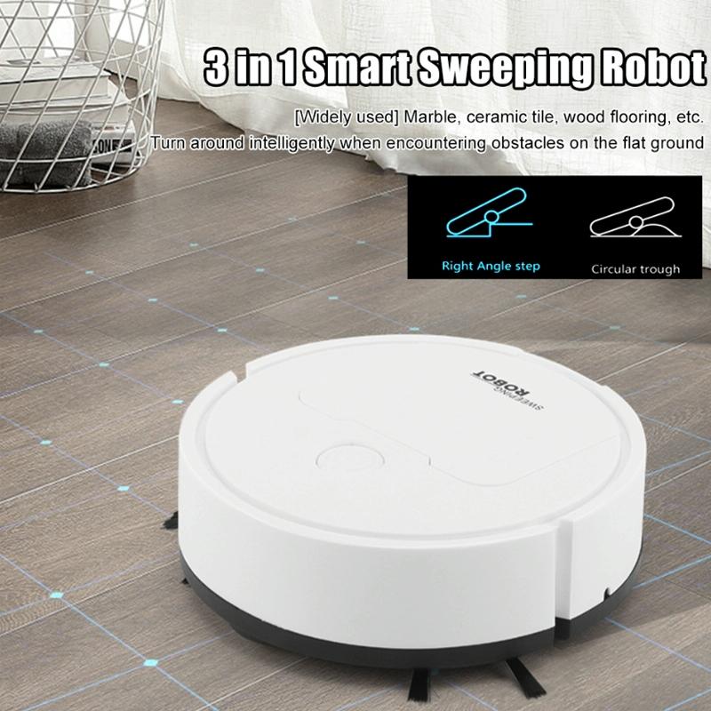 Intelligent 3-in-1 Mini Sweeping Robot Vacuum - Black