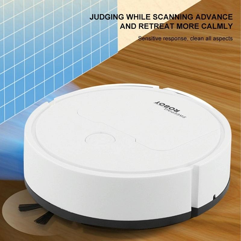 Intelligent 3-in-1 Mini Sweeping Robot Vacuum - White