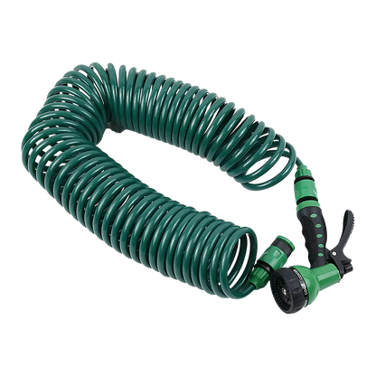 30M Garden Hose Heavy-Duty Coiled Spiral Car Washing Cleaning Water Hose Garden