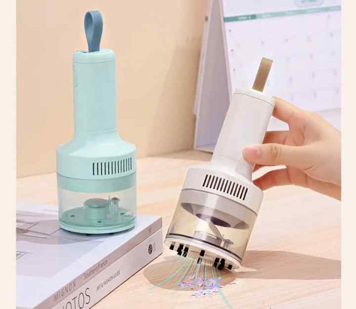 Beige Portable Wireless Car Vacuum Cleaner - USB Rechargeable, High Suction, Compact Design for Home & Keyboard Cleaning