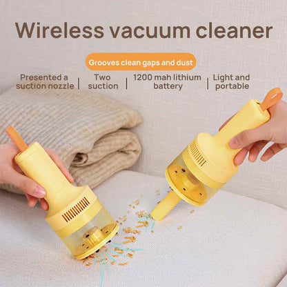 Blue Portable Wireless Car Vacuum Cleaner - USB Rechargeable, High Suction, Compact Design for Home & Keyboard Cleaning