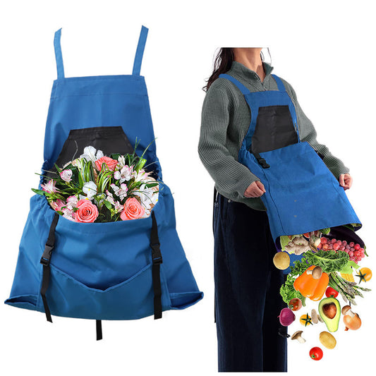 Rose Red Garden Harvesting Apron - Waterproof Oxford Cloth with Quick Release Pouch