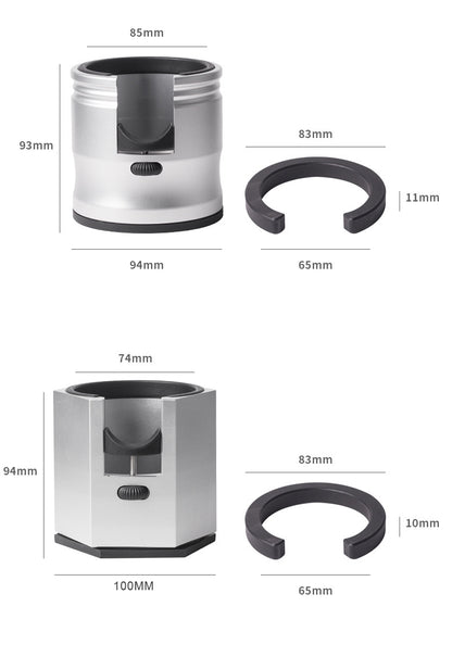 Silver Diamond Professional Aluminum Espresso Tamping Station - Adjustable Portafilter Holder Stand