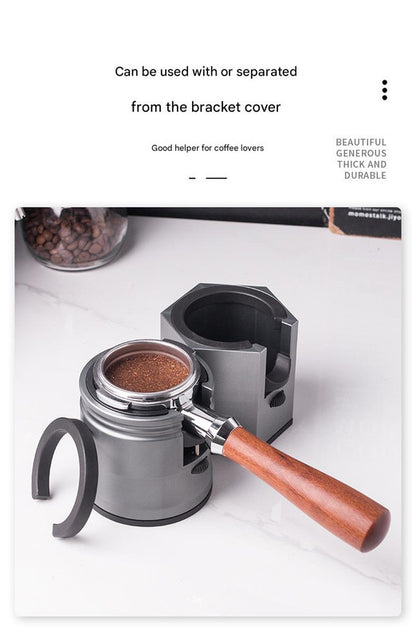 Silver Diamond Professional Aluminum Espresso Tamping Station - Adjustable Portafilter Holder Stand