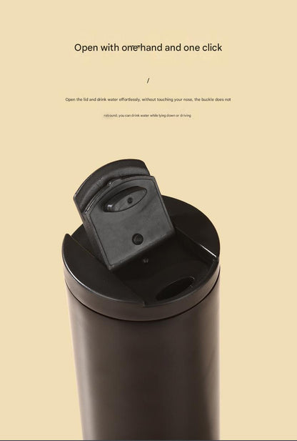 Red And Purple Gradient Color Sleek Insulated Stainless Steel Coffee Tumbler Set (400ml & 500ml) - One-Touch Lid Travel Mugs