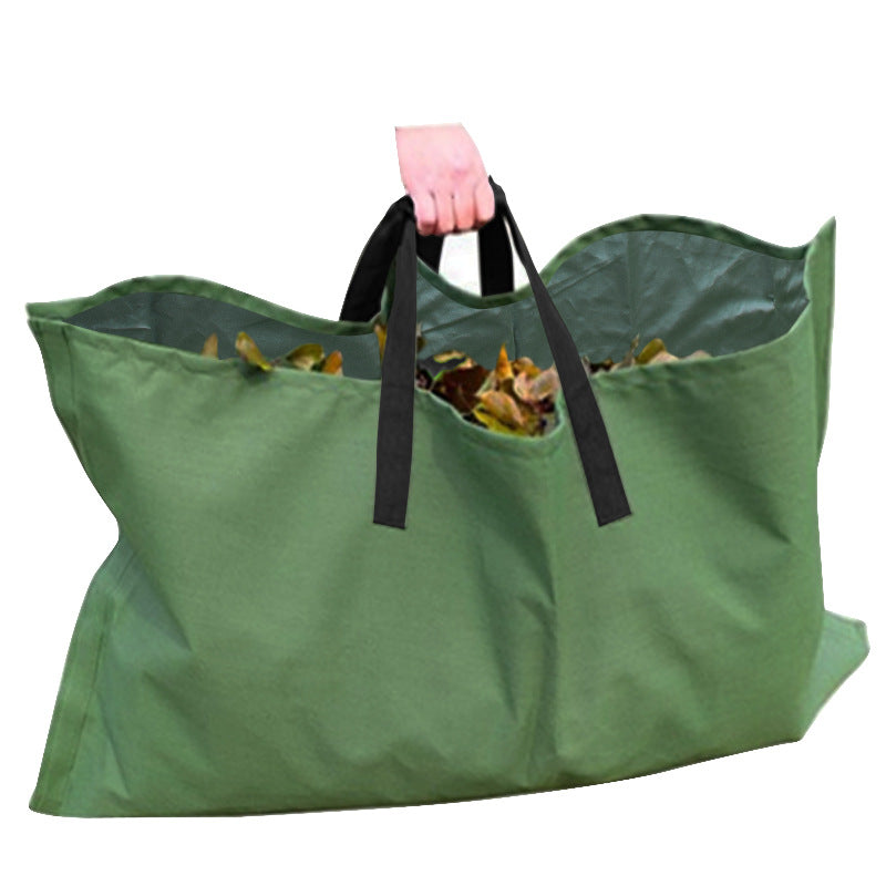 Green 2-in-1 Garden Leaf Collection Tarp & Waste Carry Bag (144x144cm)