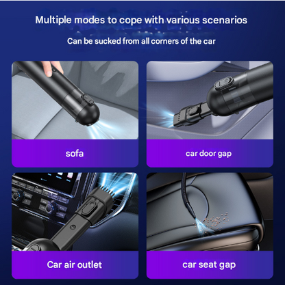 Black Versatile 2-in-1 Cordless Handheld Vacuum Cleaner & Blower - USB Rechargeable, High-Power for Car & Home