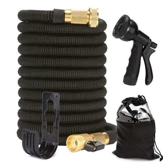Lightweight and Durable High-Pressure Expandable Garden Hose Kit - 50ft with Multifunctional Nozzle and Convenient Storage!
