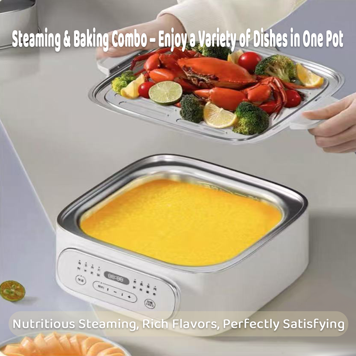 Hoper Layer Multifunctional Three-layer Stainless Steel Steamer AU Modeal